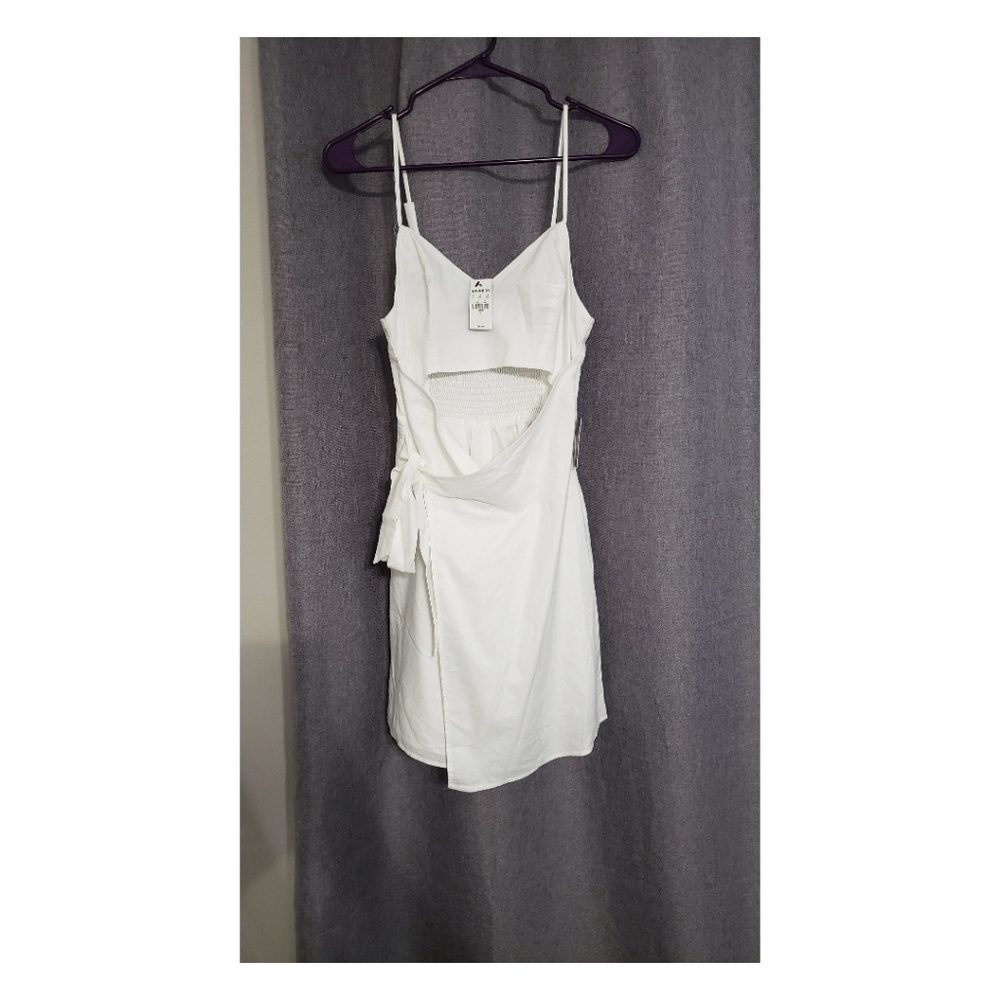 White wrap cut out Express Dress